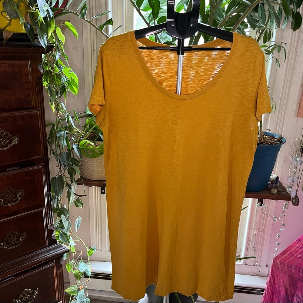 Women's Mustard Yellow T-Shirt Dress